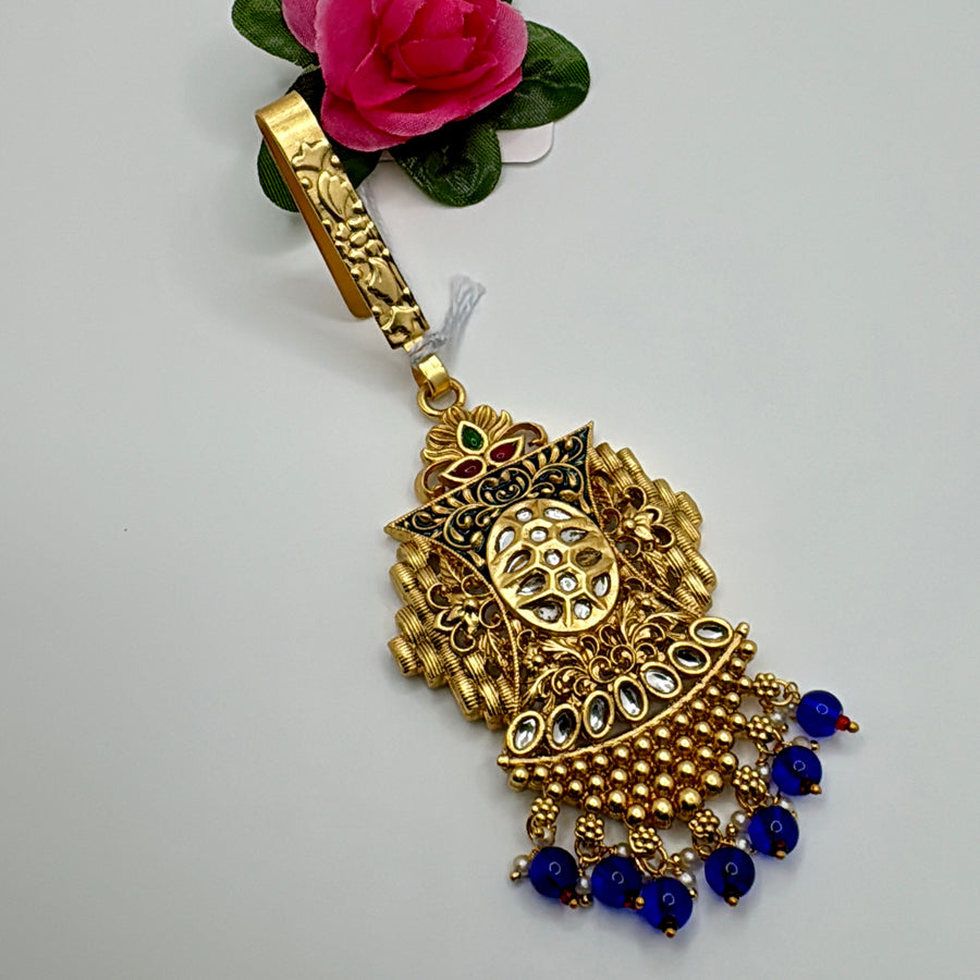 Blue Kundan Keychain