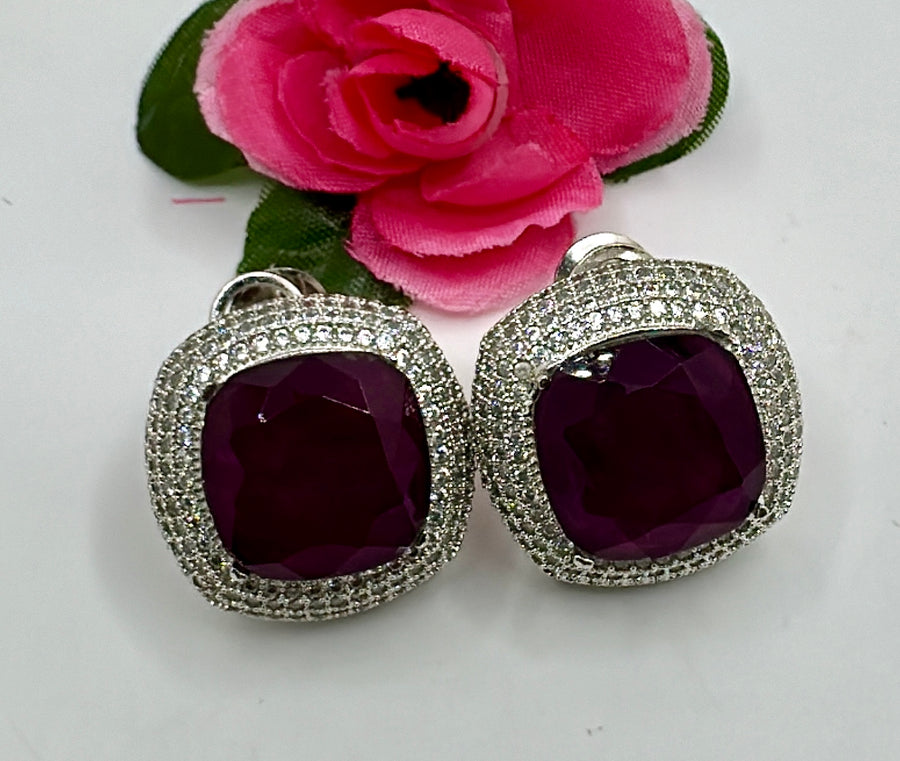 Purple Swarovski Studs