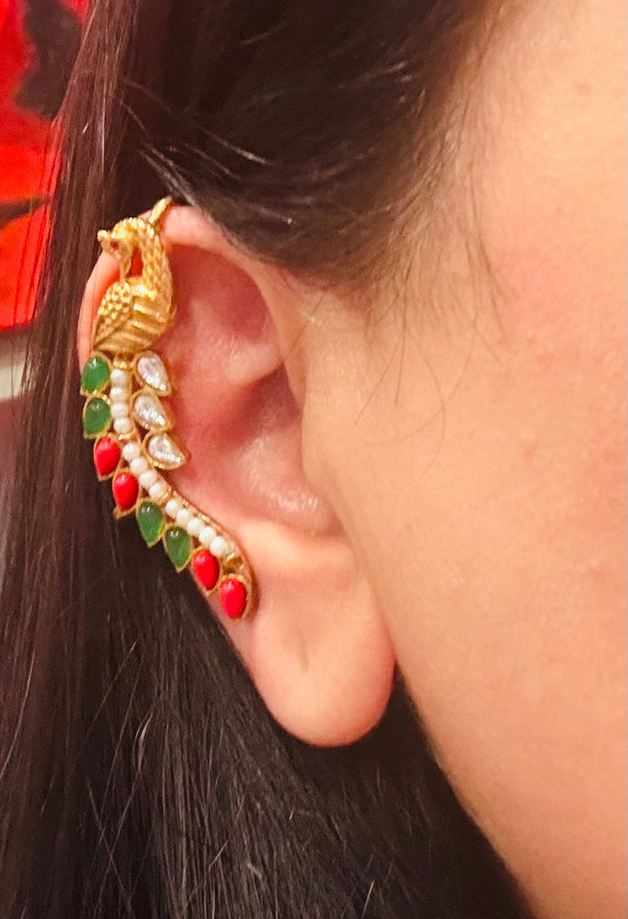 Red & Turquoise Ear Cuff