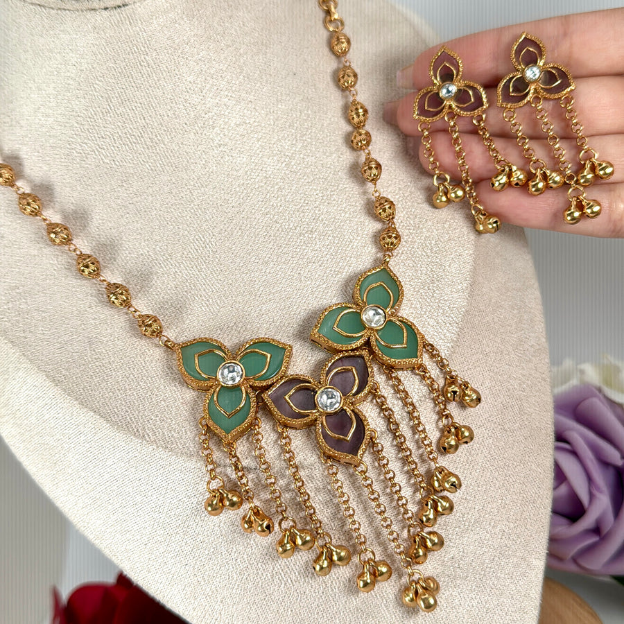 Mint Pastal Multi Apala Inspired Necklace Set