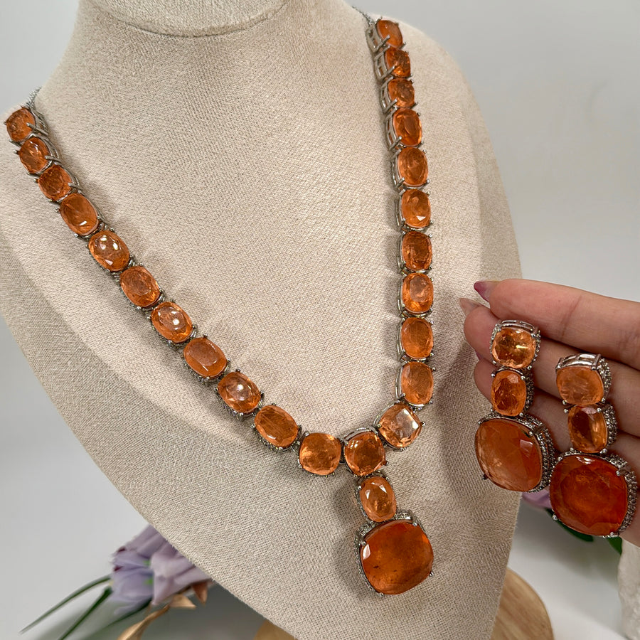 Orange Doublet NecklaceSet