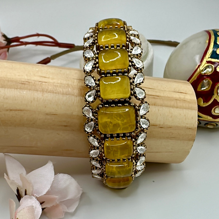 Yellow Doublet Statement Openable Bracelet( Fits Size 2.2-2.6)