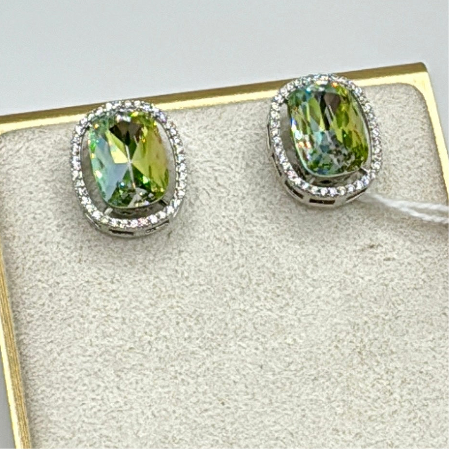 Green Swarovski & American Diamonds Studs