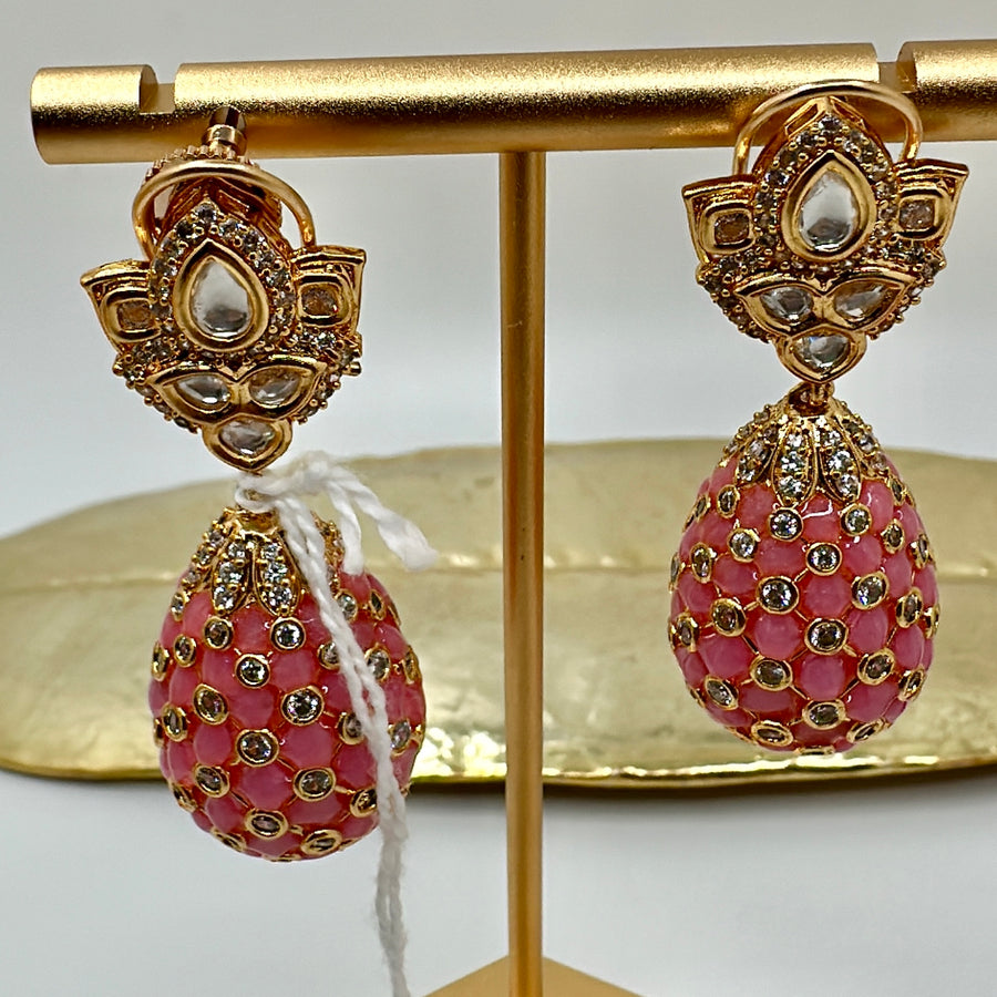 Pink Dome Earrings