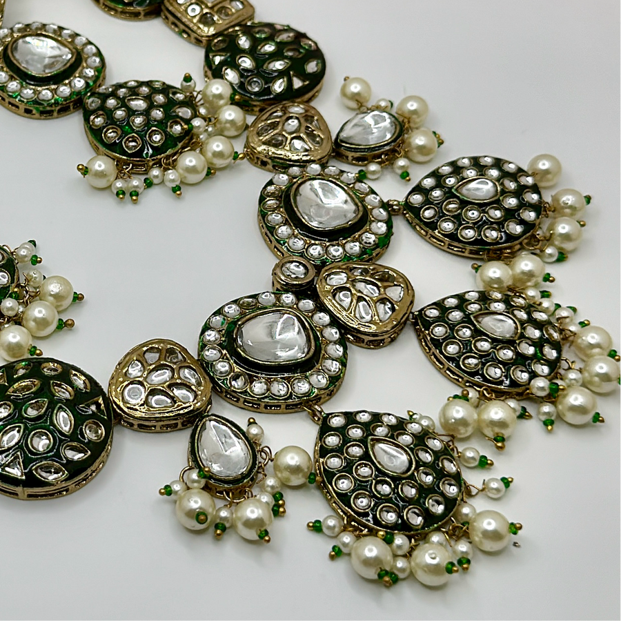 Green Meenakari Necklace Set