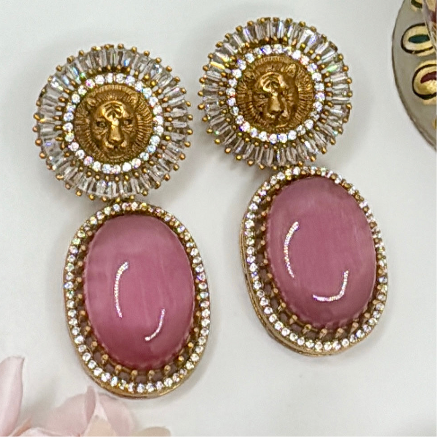 Pink Sabya Inspired Earrings