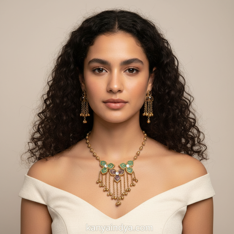 Mint Pastal Multi Apala Inspired Necklace Set