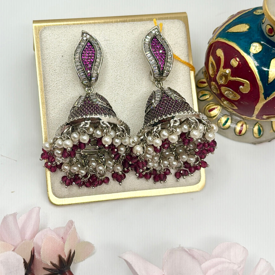 Ruby Invisible Setting Jhumka