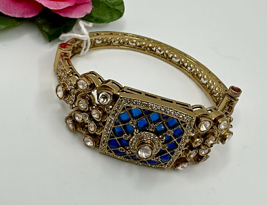 Blue Moissanite Bracelet(Openable Fits Size 2.4-2.6)