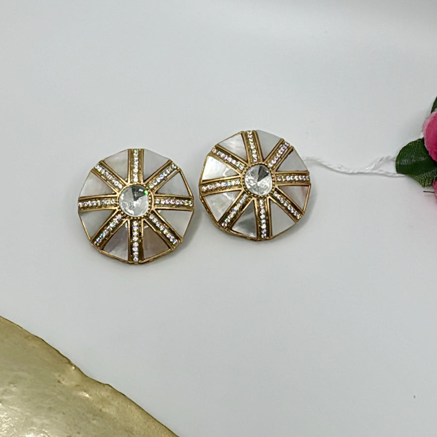 Clear Kundan Studs