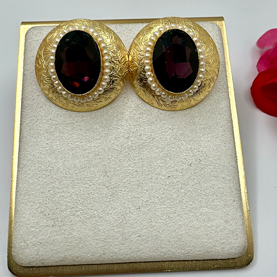 Purple Gold Swarovski Studs