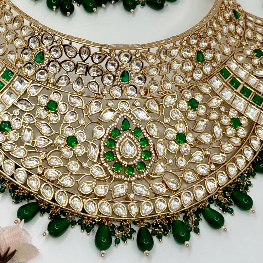 Green Kundan Bridal Necklace Set