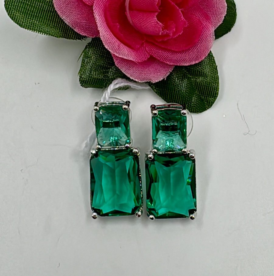 Teal Swarovski Earrings