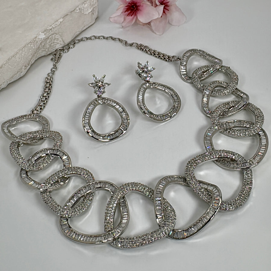 Clear American Diamonds Cubic Zirconia Necklace Set