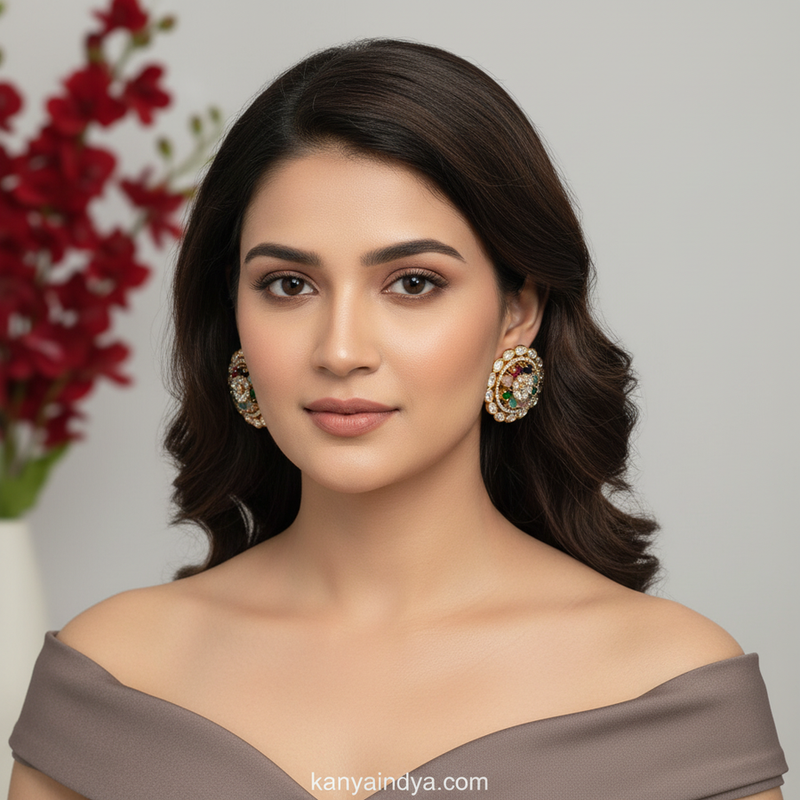 Multi Moissanite Doublet Stud Earrings