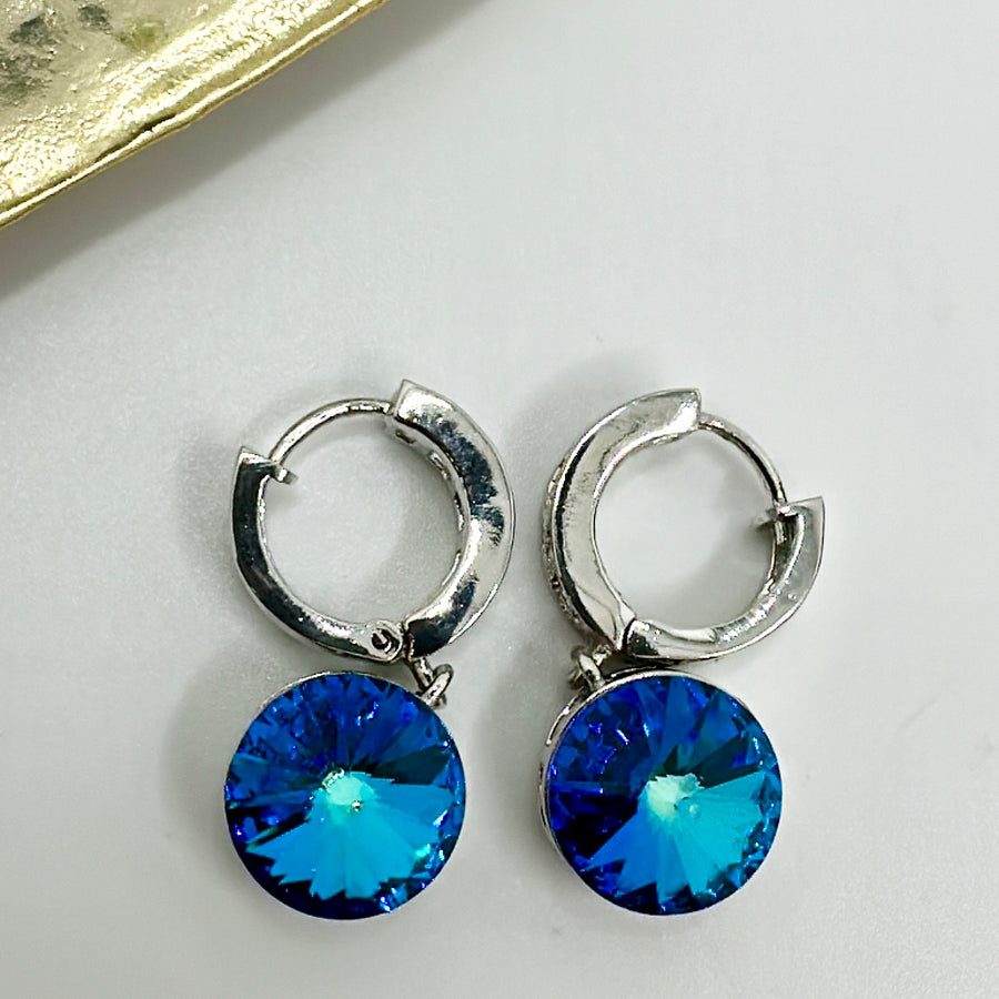 Blue Swarovski Dainty Earrings