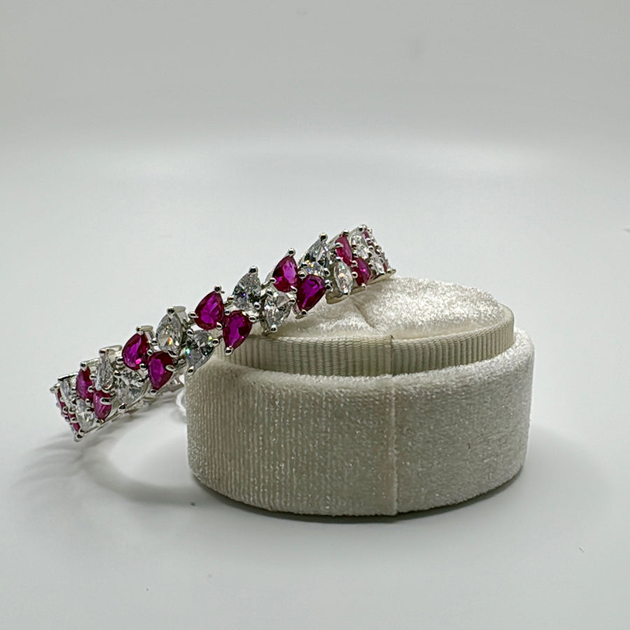 Pink American Diamonds Openable Bracelet