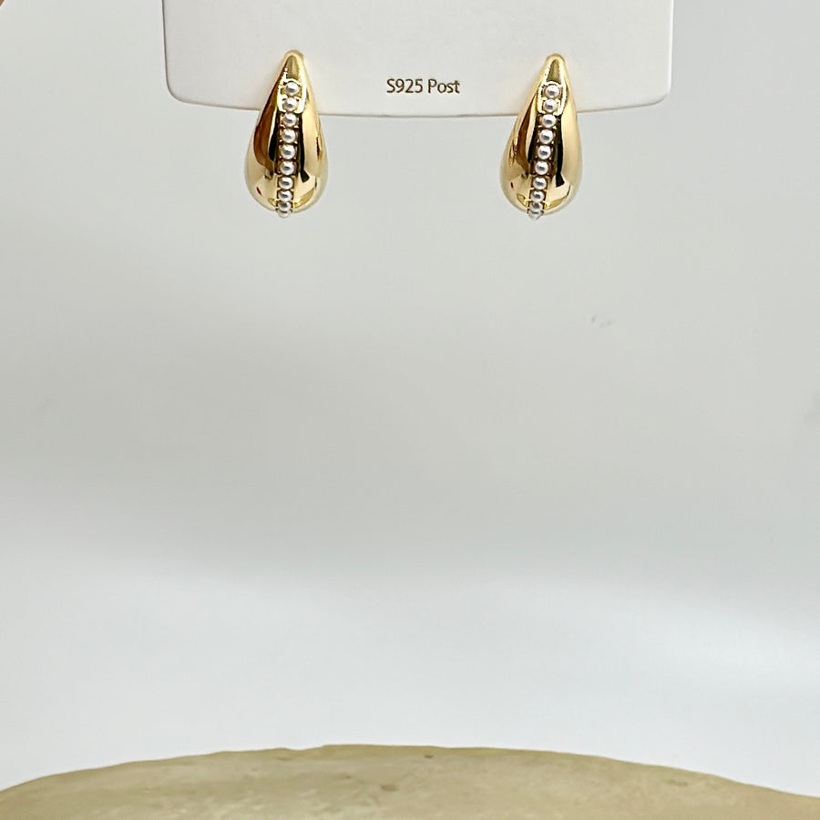 Clear Anti Tarnish 18K Gold Plated Dainty Studs