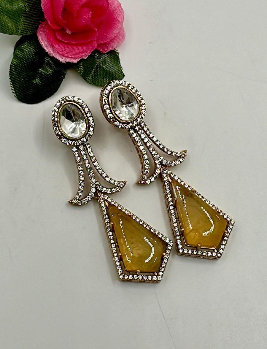 Yellow Moissanite Doublet Earrings