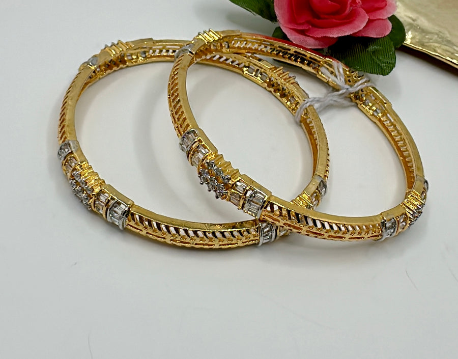 Clear Tanishq Inspired Bangle Pair (NonOpenable Size 2.4)