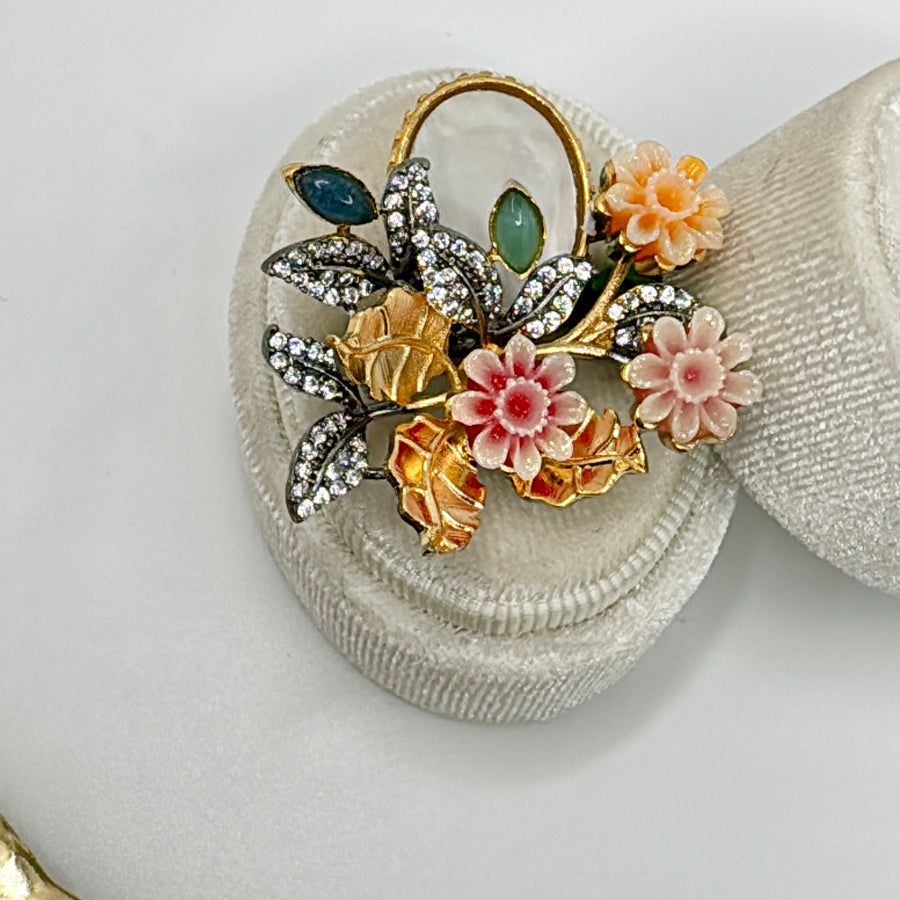 Multi Flower Adjustable Finger Ring