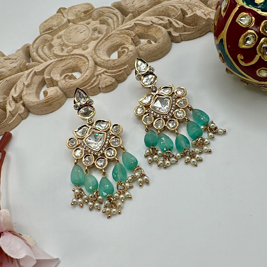 Mint Dainty Tyaani Kundan Earrings