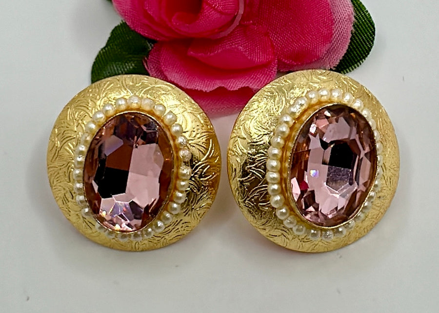 Pink Gold Swarovski Studs