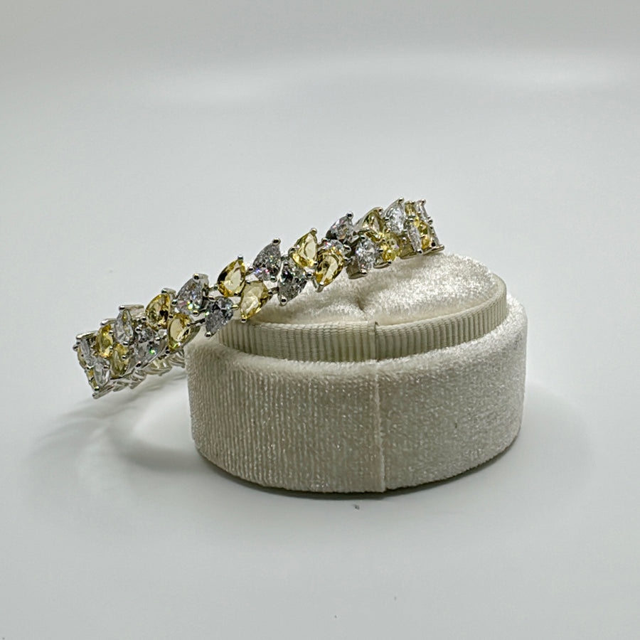 Yellow American Diamonds Openable Bracelet