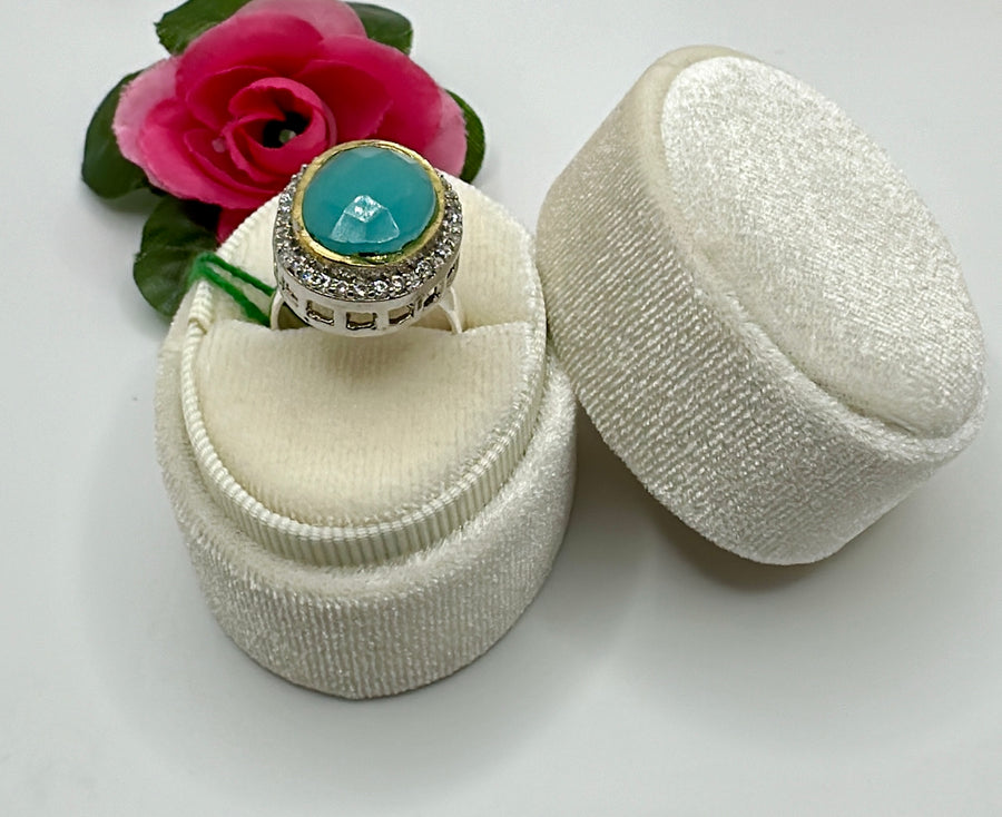 Turquoise Oval Adjustable Finger Ring