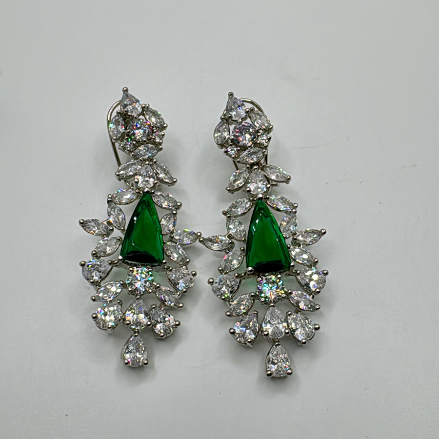 Green American Diamonds Earrings