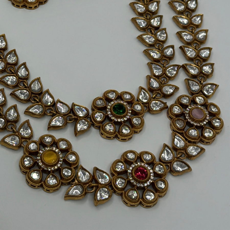 Green & Ruby Kundan Necklace Set