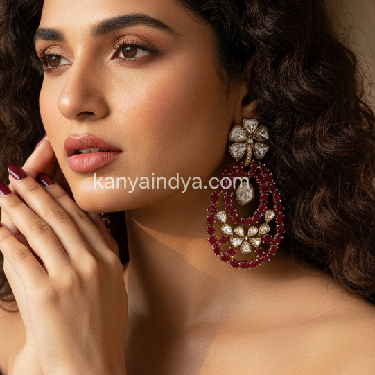 Ruby Moissanite Earrings