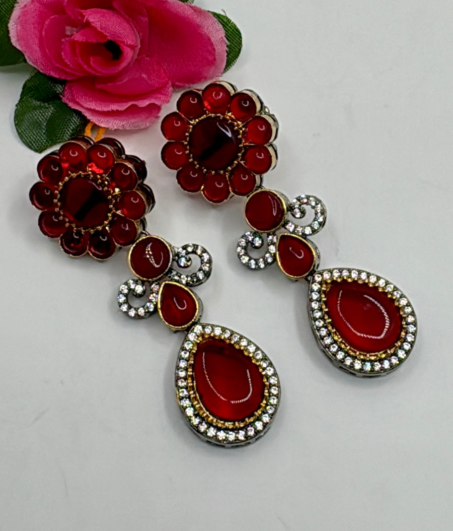 Ruby Red Sabya Inspired Earrings