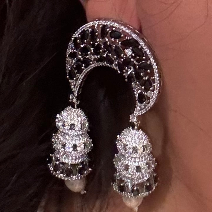 Black American Diamonds Earrings