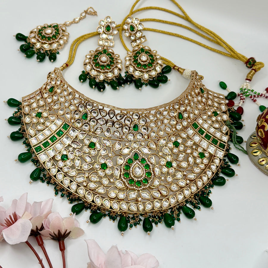 Green Kundan Bridal Necklace Set