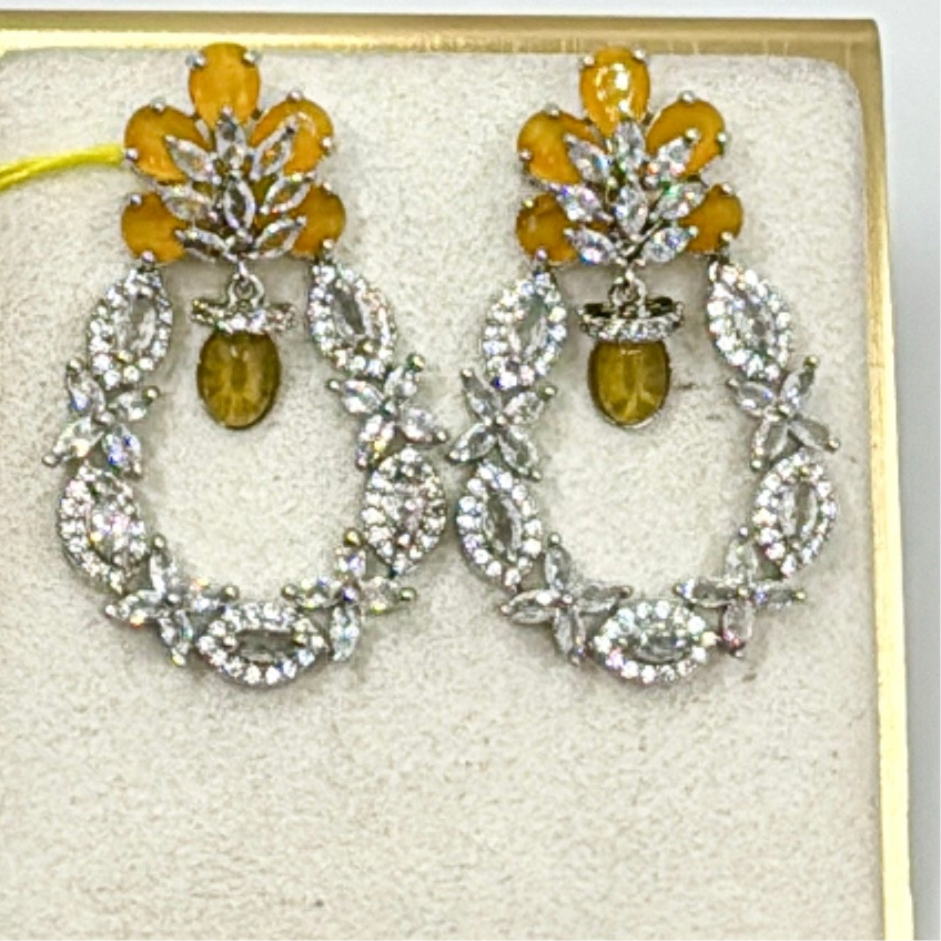 Yellow American Diamond Earrings