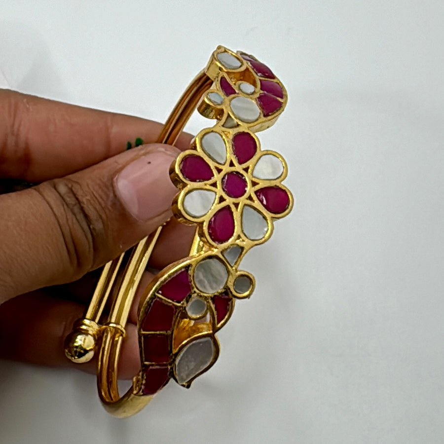 Ruby & MOP Paachi Kundan Adjustable Bangle