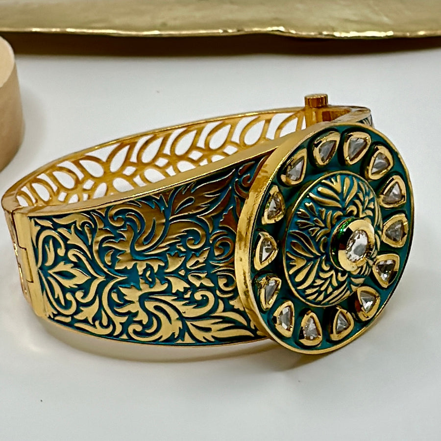 Turquoise Meenakari Openable Bangle(Size 2.2-2.4)