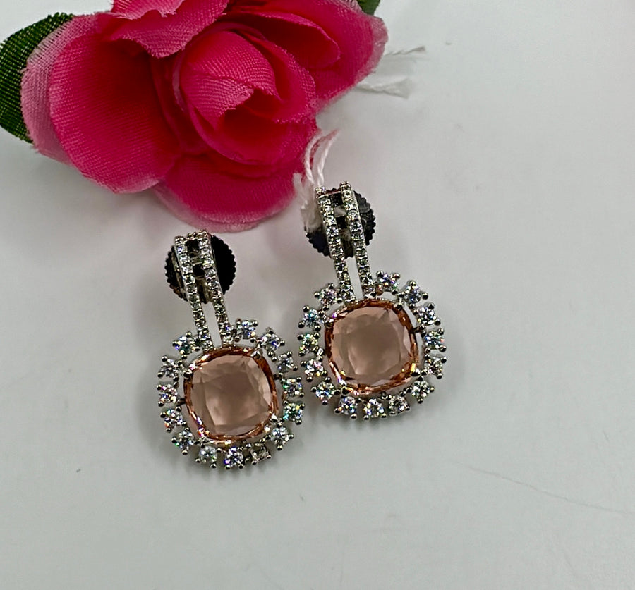 Peach Swarovski Earrings