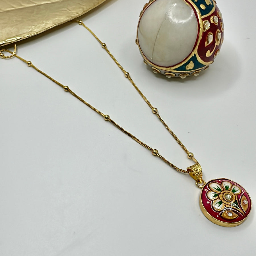 Ruby Tanjore Pendant