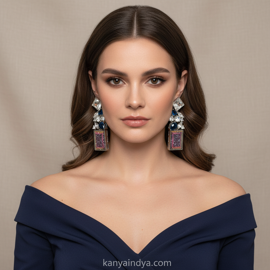 Blue Multi Swarovski Earrings