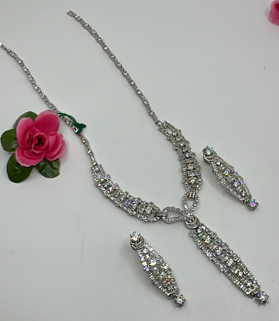 Clear American Diamond Necklace Set