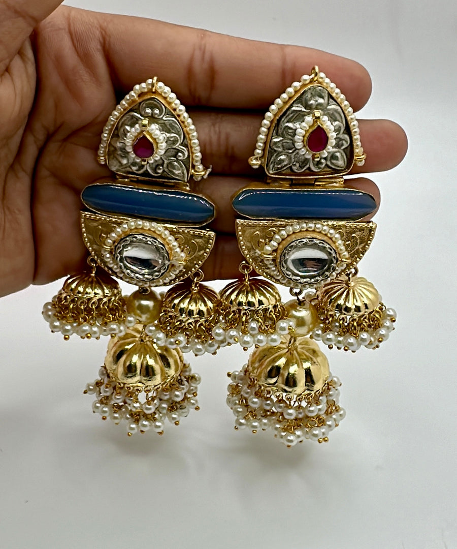 Blue Temple Inspired Jhumka