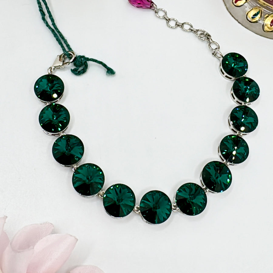 Green Swarovski Adjustable Bracelet