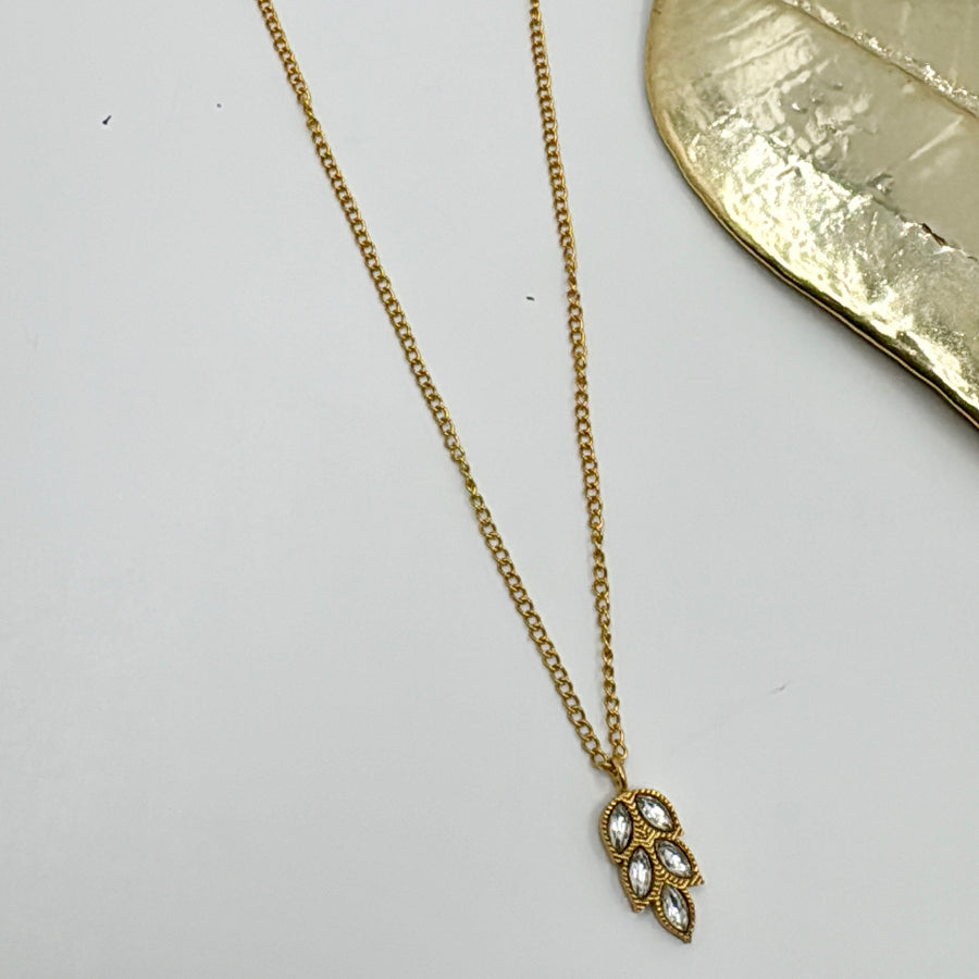 Clear Dainty Leaf Pendant