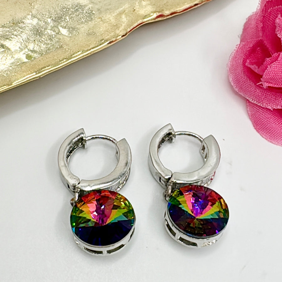 Rainbow Swarovski Dainty Earrings