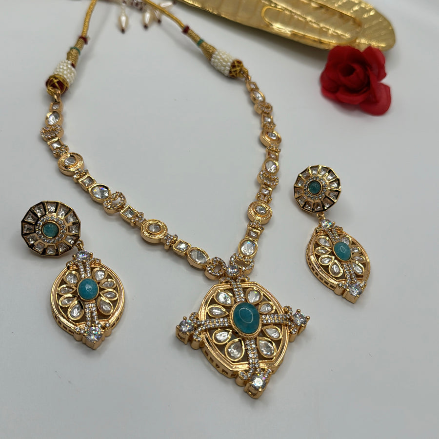 Turquoise Dainty Tyaani inspired Necklace Set