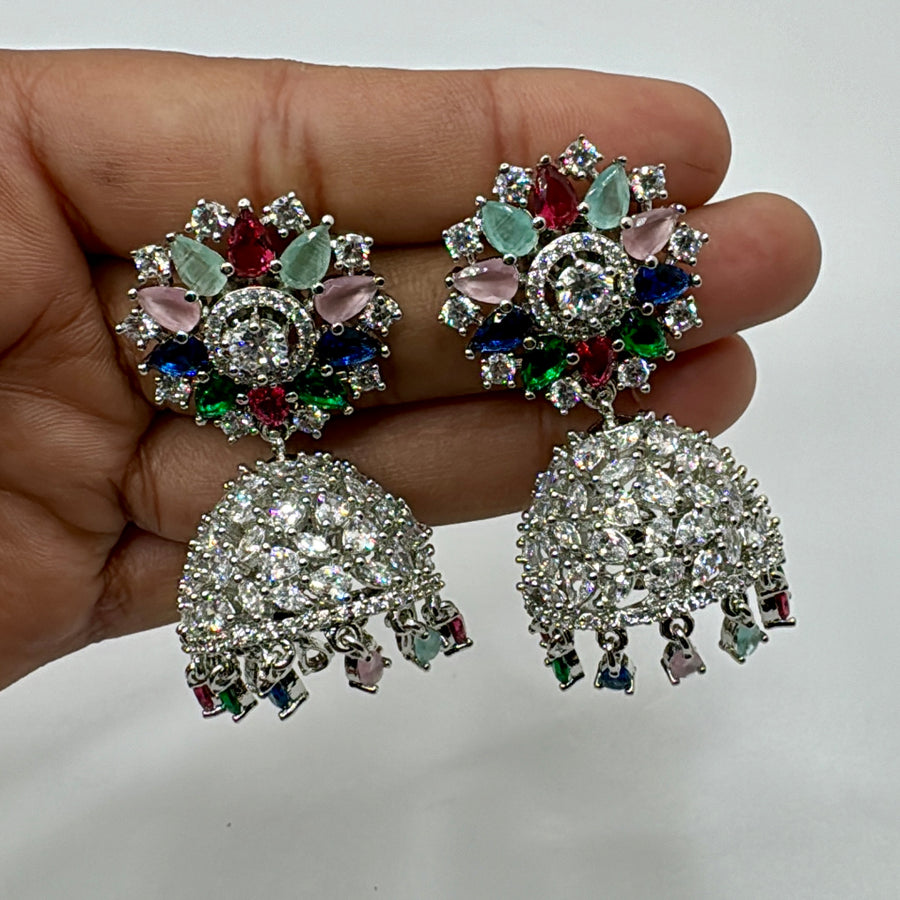 Multi American Diamonds Jhumka