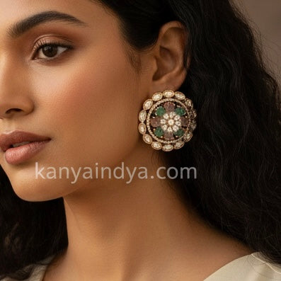 Mint Pink Moissanite Doublet Stud Earrings