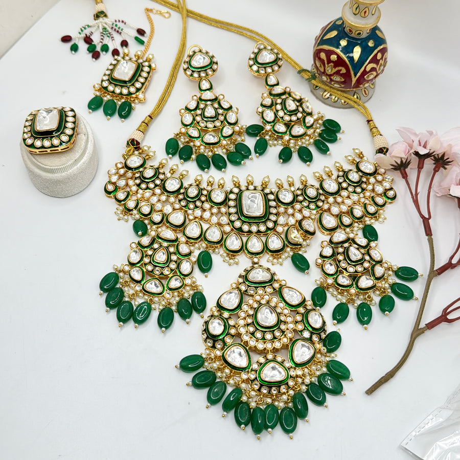 Green Kundan Bridal Necklace Set